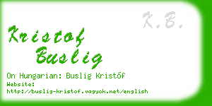 kristof buslig business card