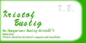 kristof buslig business card